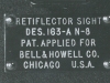 Prototype N-8 Gunsight - dataplate